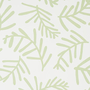 Schumacher Wallpaper Tiah Cove Sage Leaf 5012450