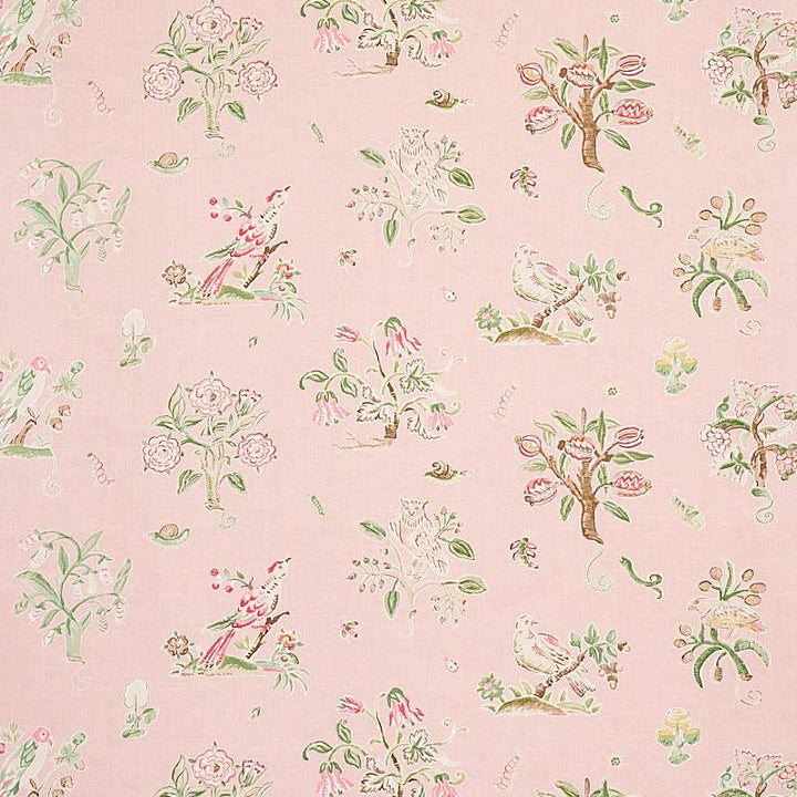 Magical Menagerie Blush 176754 by Schumacher Designer Fabric Flight Of Fancy 54.0" - Swanky Fabrics -