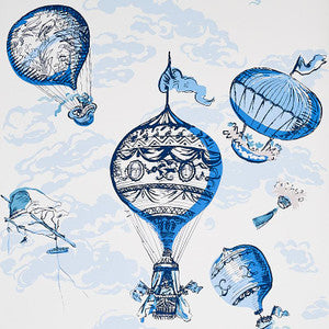 Schumacher Wallpaper Balloons Blue 5012790