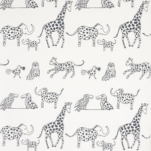 Schumacher Wallpaper Jungle Jubilee Charcoal 5012471