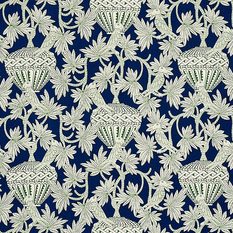 Santarem Navy 179940 by Schumacher Designer Fabric Mystique 13.5" - Swanky Fabrics -