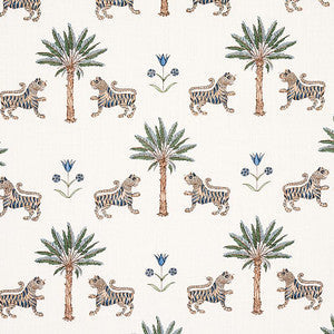 Schumacher Fabric Tiger Palm Delft 179931