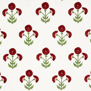 Schumacher Fabric Saranda Flower Embroidery Cardinal 179670