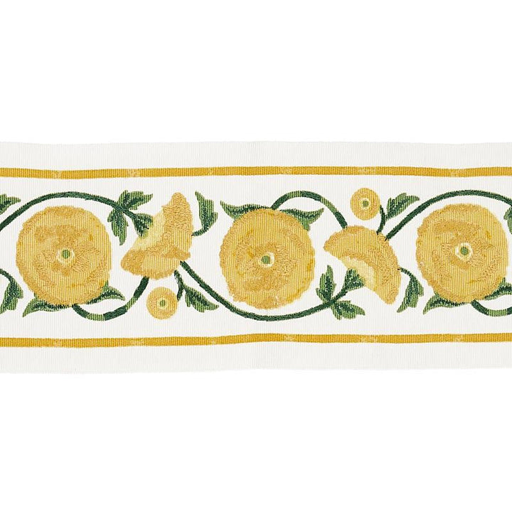 Saranda Flower Embroidery Tape Marigold 80391 by Schumacher Designer Trim Perennial Favorites - Swanky Fabrics -