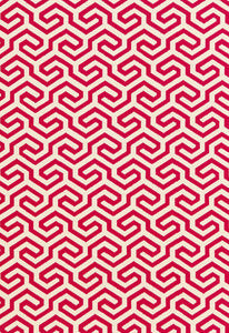 Schumacher Fabric Ming Fret Cerise 66880