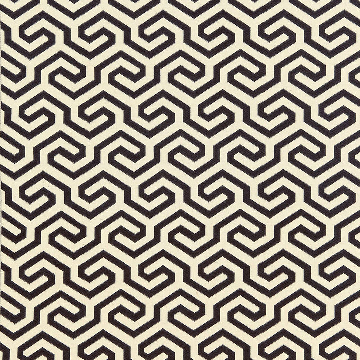 Ming Fret Noir 66881 by Schumacher Designer Fabric CHROMA See Sample FRANCE MEDIUM DUTY </p><p>Repeat: Horizontal: 4 1/8" (10CM) and Vertical: 5 1/2" (14CM) 50" WIDE (127CM) - Swanky Fabrics -