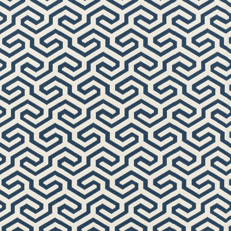 Ming Fret Navy 66884 by Schumacher Designer Fabric CHROMA SP14 COTTON 75% LINEN 25% FRANCE MARTINDALE 18,000 </p><p>Repeat: Horizontal: 4 1/8" (10CM) and Vertical: 5 1/2" (14CM) 50 - Swanky Fabrics -