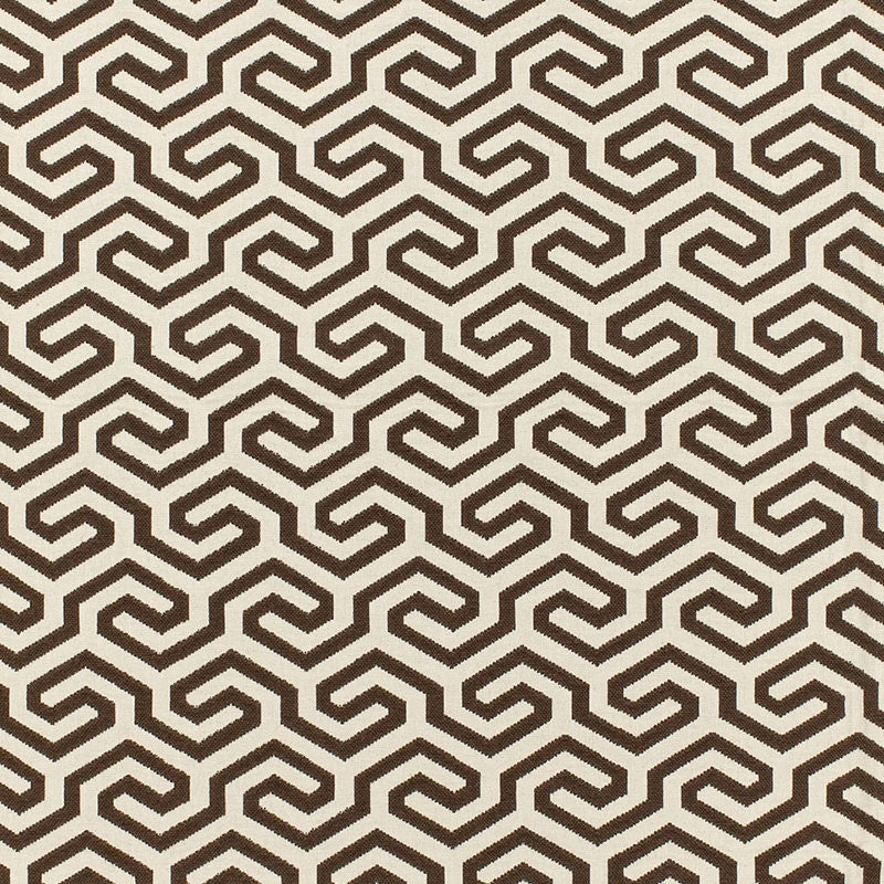 Ming Fret Chocolate 66885 by Schumacher Fabric Schumacher Fabric Ming Fret Chocolate 66885Fabric COTTON 75% FRANCE </p><p>Repeat: H: HORZ. 4 1/8" (10CM) , V: VERT. 5 1/2" (14CM) 50 - Fabric Carolina -