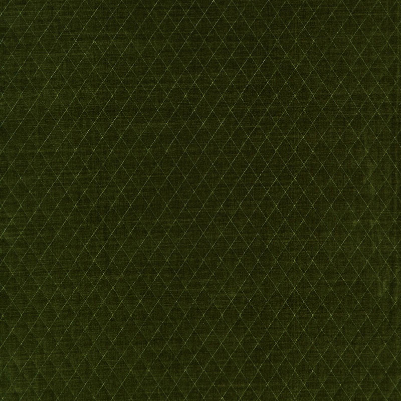 Paley Quilted Velvet Loden 66923 by Schumacher Designer Fabric CHROMA COTTON 70% POLYESTER 16% ITALY MARTINDALE 40,000 </p><p>Repeat: Horizontal: 1" (3CM) and Vertical: 1 1/2" (4CM) 55 - Swanky Fabrics -