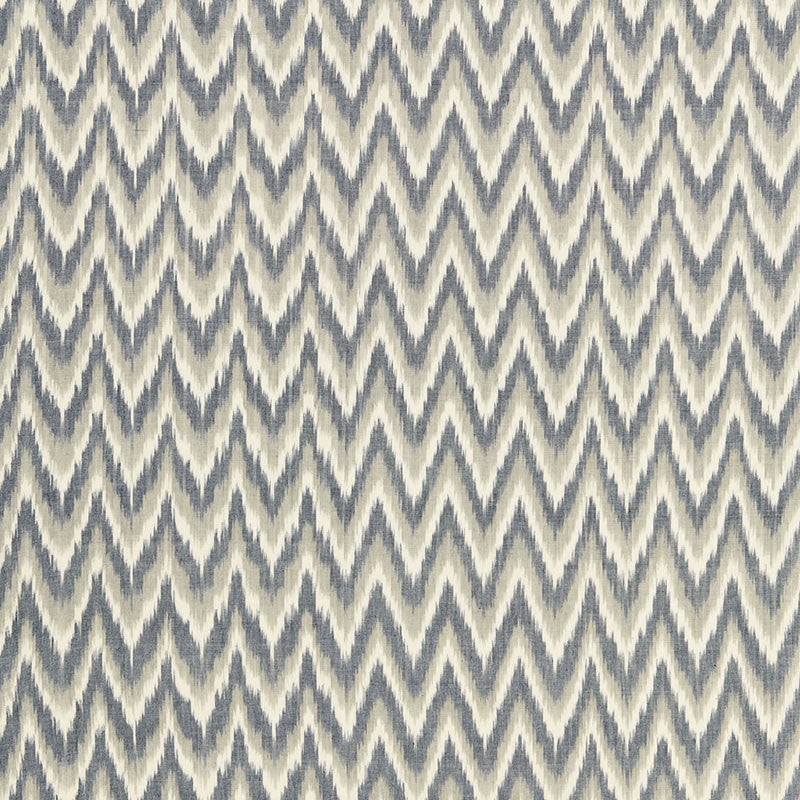 Adari Cotton Ikat Stone 66943 by Schumacher Designer Fabric CHROMA See Sample INDIA LIGHT DUTY </p><p>Repeat: Horizontal: 2 3/8" (6CM) and Vertical: 2 1/2" (6CM) 52" WIDE (132CM) - Swanky Fabrics -