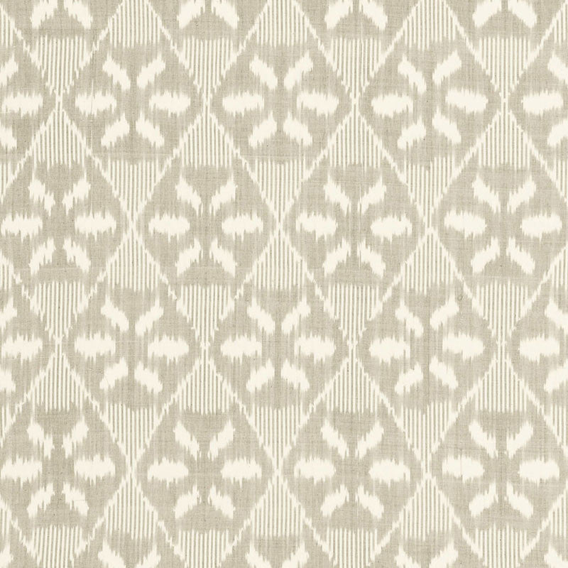 Darjeeling Cotton Ikat Stone 66964 by Schumacher Fabric Schumacher Fabric Darjeeling Cotton Ikat Stone 66964Fabric COTTON 100% INDIA </p><p>Repeat: H: HORZ. 6 5/8" (17CM), V: VERT. 11" (28CM) 52 - Fabric Carolina -