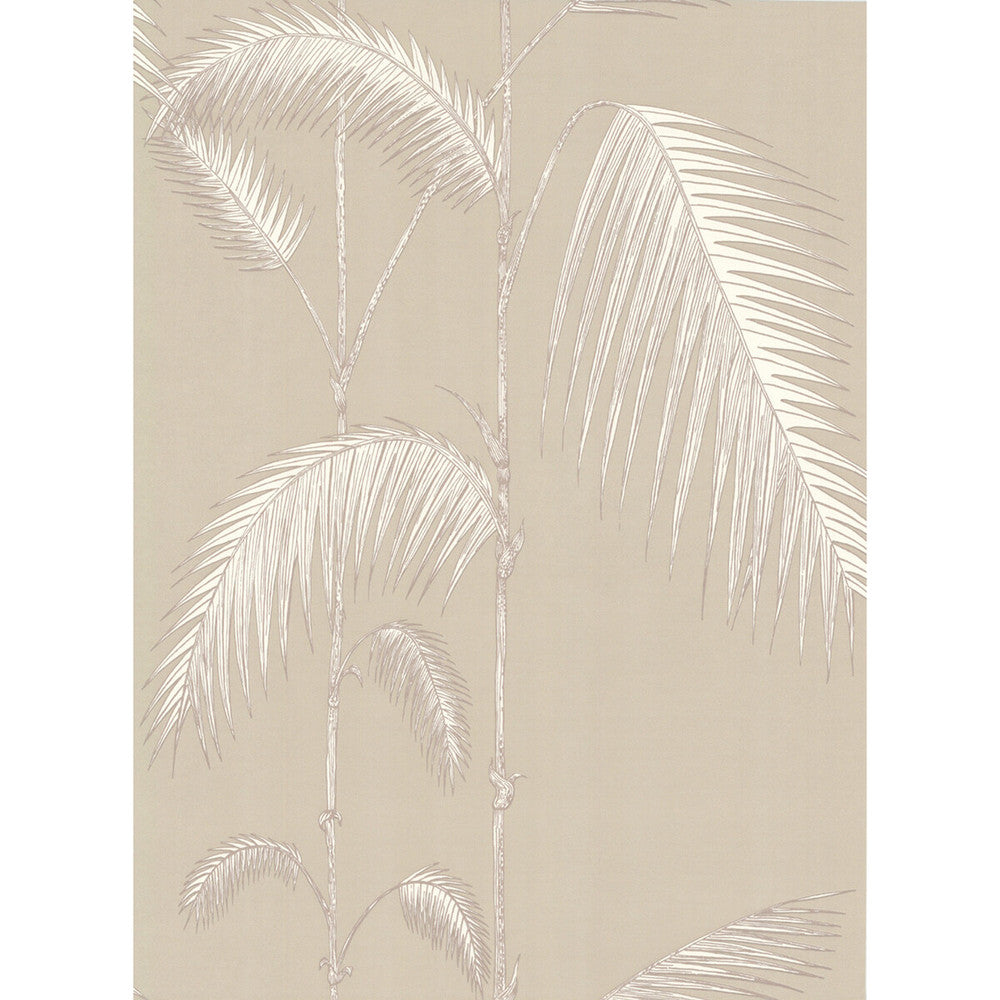Palm Leaves Taupe/W by Cole & Son Designer Wallcovering COLE & SON NEW CONTEMPORARY PAPER - 100% United Kingdom Horizontal: 0 and Vertical: 28.5 20.5 - Swanky Fabrics -