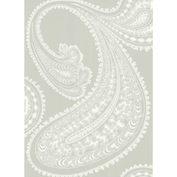 Rajapur White/Gy by Cole & Son Designer Wallcovering COLE & SON NEW CONTEMPORARY PAPER - 100% United Kingdom Horizontal: 21 and Vertical: 30 20.5 - Swanky Fabrics -