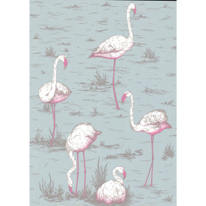 Cole & Son Wallpaper Flamingos Oale Bl