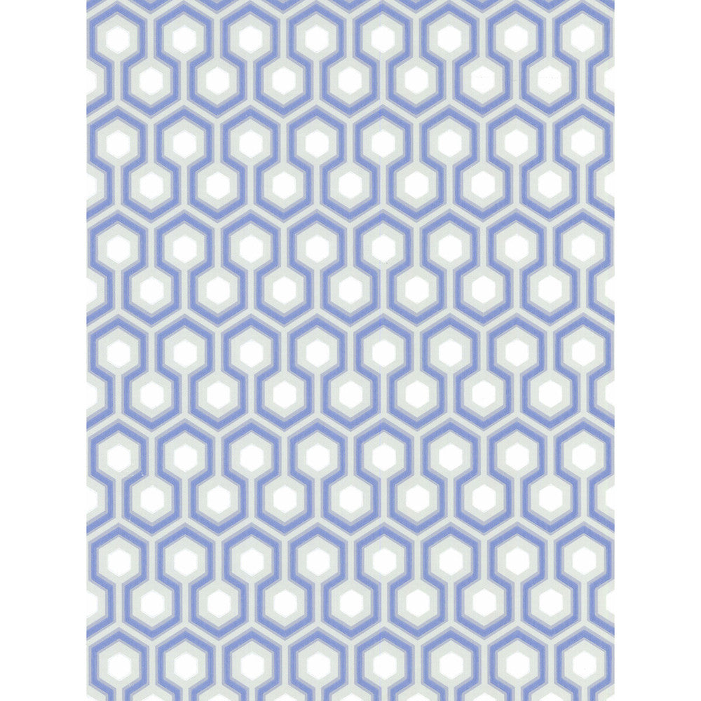 Hicks' Hexagon Blue/Gr by Cole & Son Designer Wallcovering COLE & SON NEW CONTEMPORARY PAPER - 100% United Kingdom - Horizontal: 20.5 and Vertical: 4 20.5 - Swanky Fabrics -