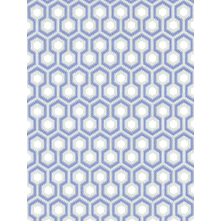 Hicks' Hexagon Blue/Gr by Cole & Son Designer Wallcovering COLE & SON NEW CONTEMPORARY PAPER - 100% United Kingdom - Horizontal: 20.5 and Vertical: 4 20.5 - Swanky Fabrics -