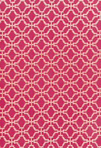 Schumacher Fabric Sarana Linen Embroidery Raspberry 67012