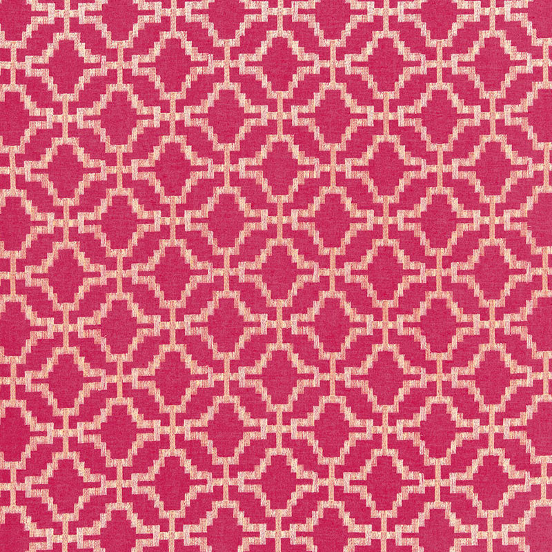 Sarana Linen Embroidery Raspberry 67012 by Schumacher Designer Fabric CHROMA See Sample INDIA HEAVY DUTY </p><p>Repeat: Horizontal: 5" (13CM) and Vertical: 5" (13CM) 52 1/2" WIDE (133CM) - Swanky Fabrics -
