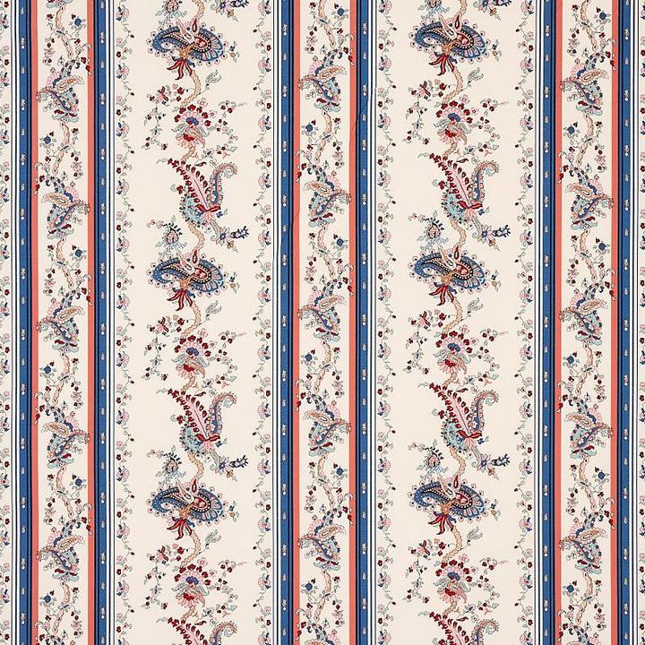 Elena Paisley Stripe Blue 179980 by Schumacher Designer Fabric Cabana 13.5" - Swanky Fabrics -