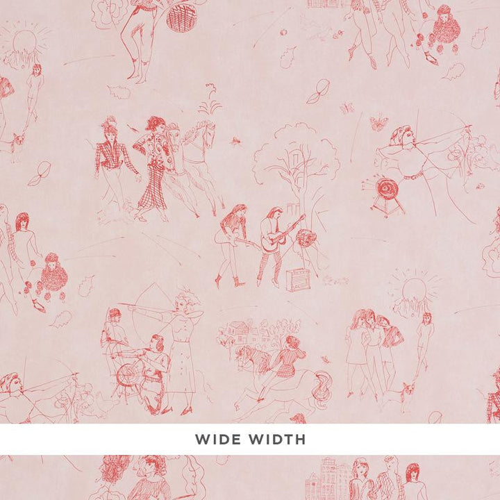 Toile De Femmes Poppy 5011082 by Schumacher Designer Wallpaper Peg Norriss 18.0" - Swanky Fabrics -