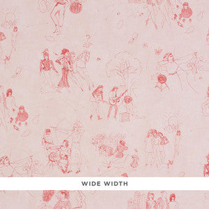 Schumacher Wallpaper Toile De Femmes Poppy 5011082