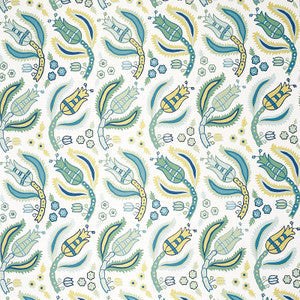 Schumacher Wallpaper Malabar Vine Peacock 5012340