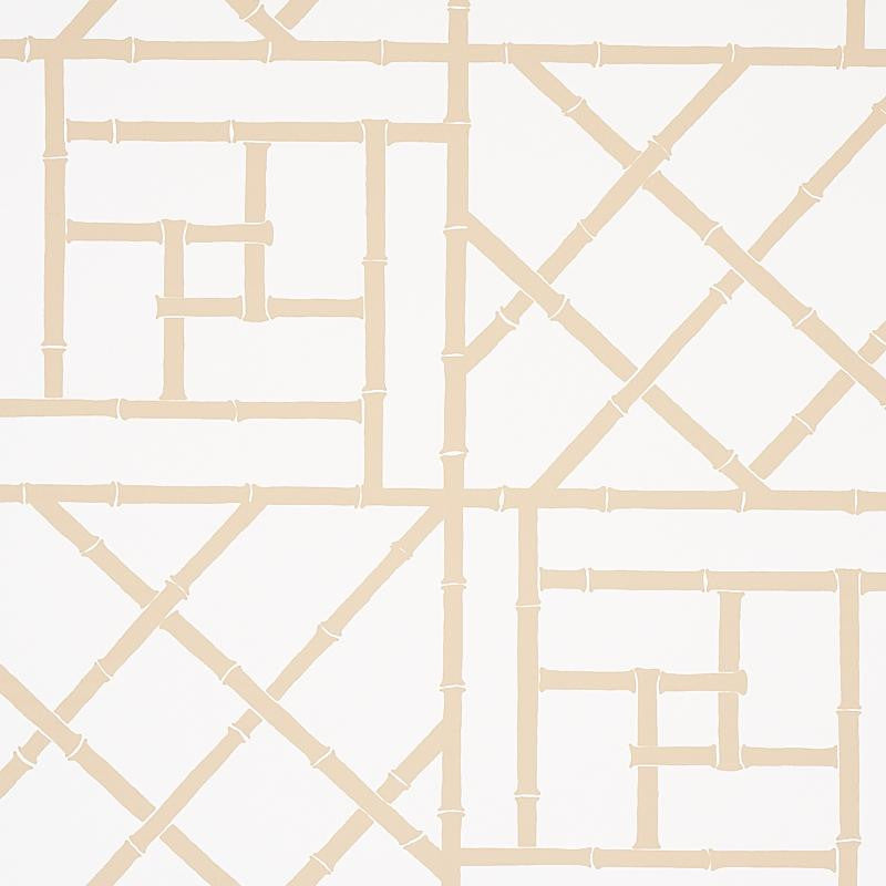 Trellis Sand 5012574 by Schumacher Designer Wallpaper Cristina Buckley 27.0" - Swanky Fabrics -