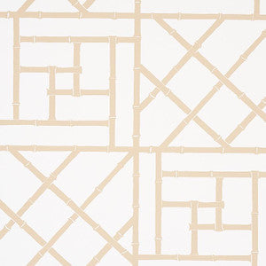 Schumacher Wallpaper Trellis Sand 5012574