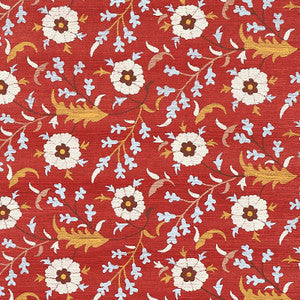 Schumacher Wallpaper Floralia Sisal Garnet 5012832