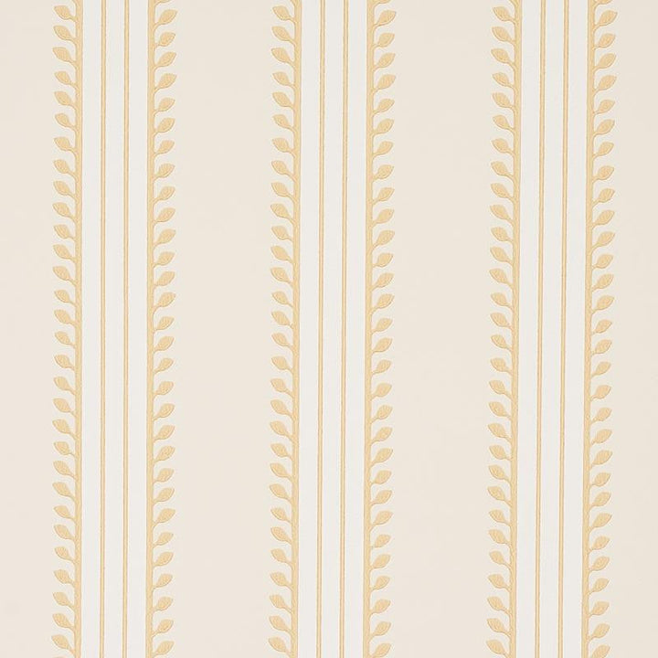 Etruscan Stripe Ivory & Ochre 5012851 by Schumacher Designer Wallpaper Cabana 20.5" - Swanky Fabrics -
