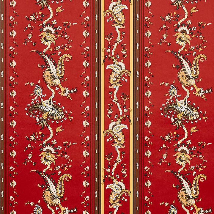 Elena Paisley Stripe Pompeii 5012892 by Schumacher Designer Wallpaper Cabana 13.5" - Swanky Fabrics -