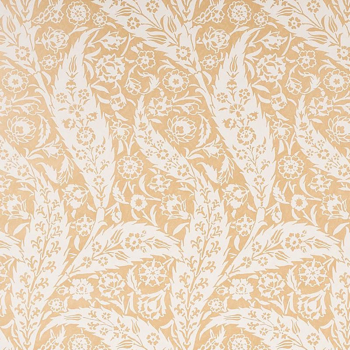 Saz Paisley Ochre 5012900 by Schumacher Designer Wallpaper Le Max 18.0" - Swanky Fabrics -