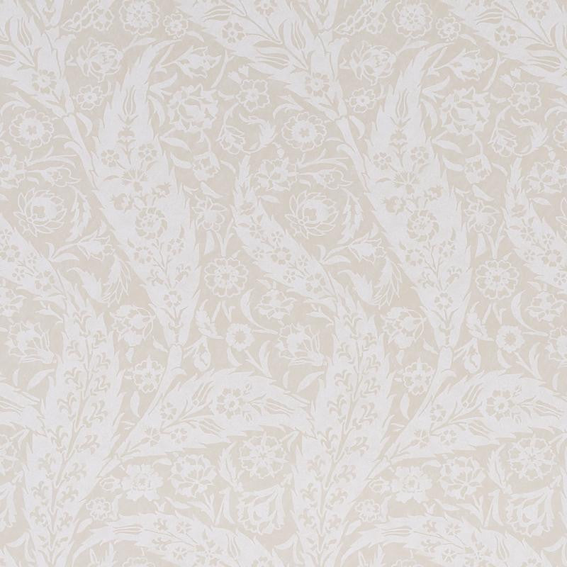 Saz Paisley Ivory 5012901 by Schumacher Designer Wallpaper Cabana 18.0" - Swanky Fabrics -