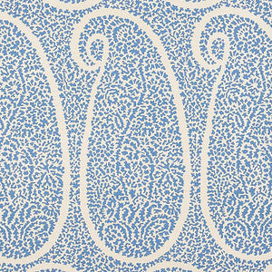 Schumacher Wallpaper Ambala Paisley Sisal Bright Blue 5013030