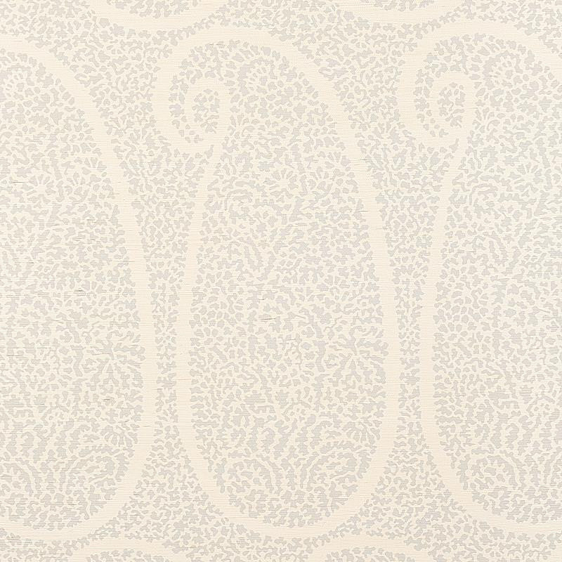 Ambala Paisley Sisal Slate 5013031 by Schumacher Designer Wallpaper Printed Grasscloths 34.0" - Swanky Fabrics -