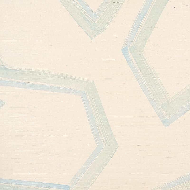 Enzo Sisal Blue 5013050 by Schumacher Designer Wallpaper Printed Grasscloths 34.0" - Swanky Fabrics -