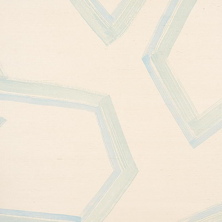 Enzo Sisal Blue 5013050 by Schumacher Designer Wallpaper Printed Grasscloths 34.0" - Swanky Fabrics -