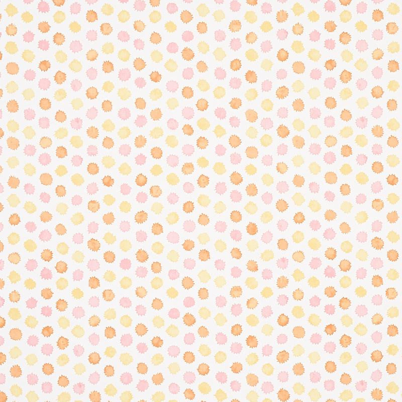 Mini Bursts Yellow & Pink 5013101 by Schumacher Designer Wallpaper Perennial Favorites 13.5" - Swanky Fabrics -