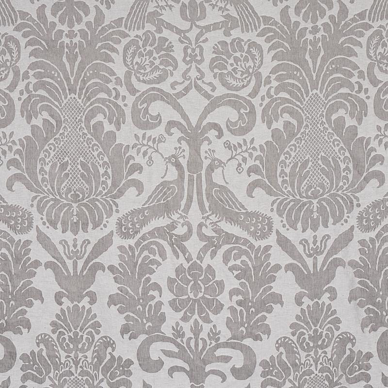 Anna Damask Grey 68436 by Schumacher Designer Fabric New Traditional 28.33" - Swanky Fabrics -