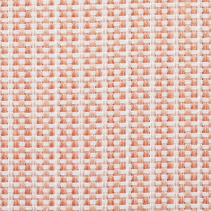Rustic Basketweave Coral 73884 by Schumacher Designer Fabric The Good Life Indoor/Outdoor 1.5" - Swanky Fabrics -