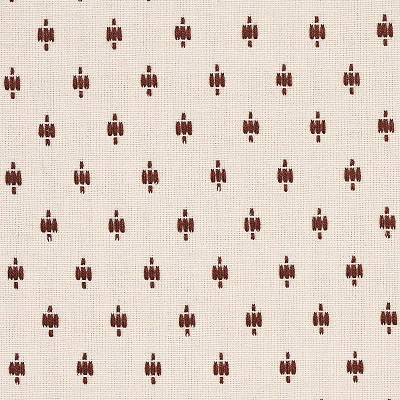 Barlow Light Brown On Ivory 75533 by Schumacher Designer Fabric New Traditional - Swanky Fabrics -
