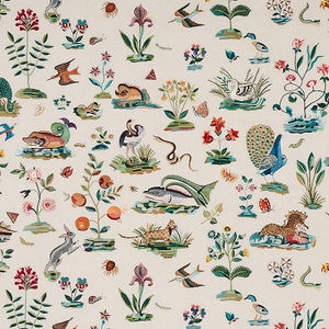 Schumacher Fabric Royal Silk Embroidery Multi 79690