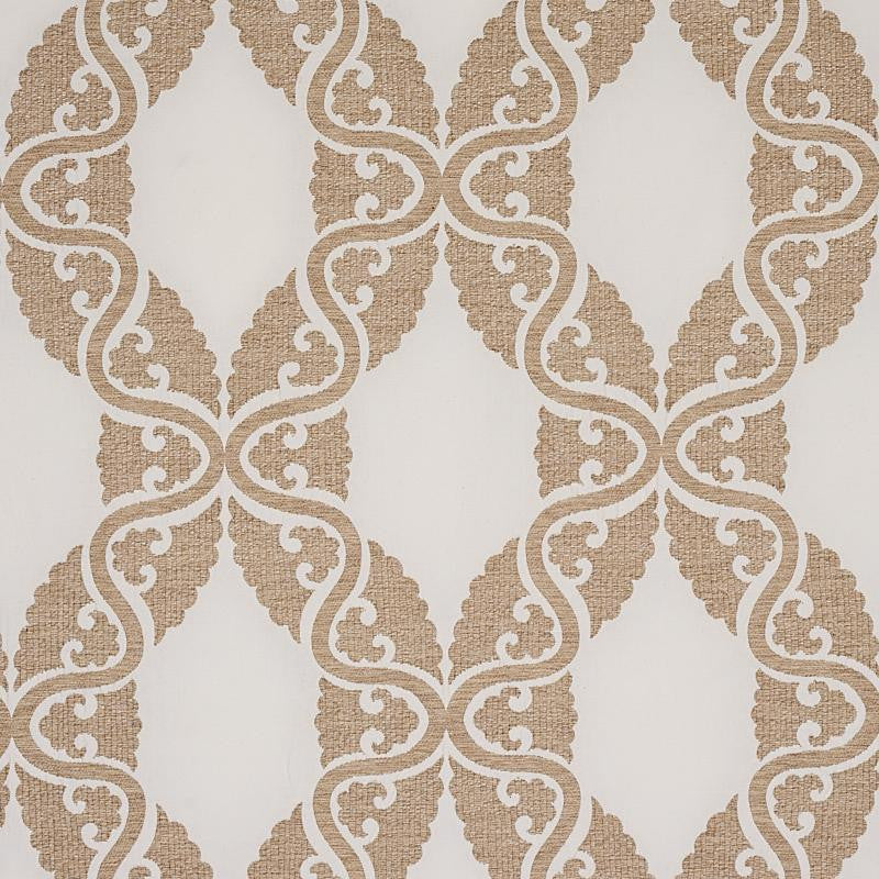 Siljan Ivory 80310 by Schumacher Designer Fabric New Traditional 13.5" - Swanky Fabrics -