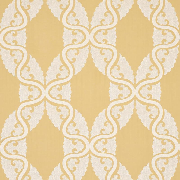 Siljan Yellow 80312 by Schumacher Designer Fabric New Traditional 13.5" - Swanky Fabrics -