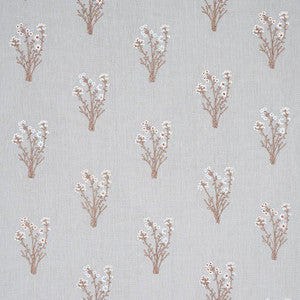Schumacher Fabric Stora Embroidery Mineral 80400
