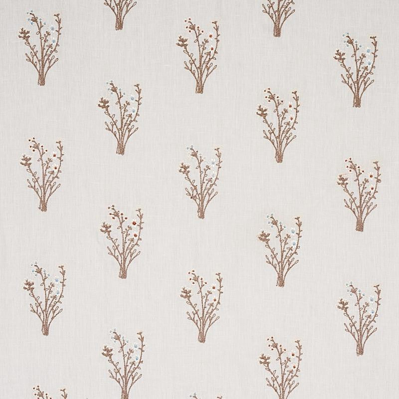 Stora Embroidery Ivory 80401 by Schumacher Designer Fabric New Traditional 13.0" - Swanky Fabrics -
