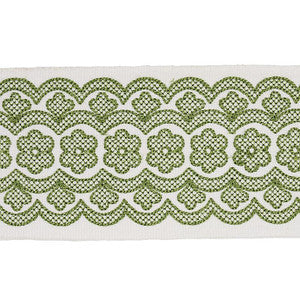 Schumacher Trim Astrid Embroidered Tape Green 80441