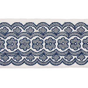 Schumacher Trim Astrid Embroidered Tape Blue 80442