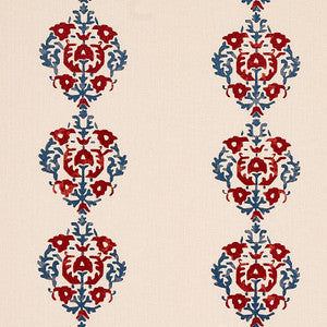Schumacher Fabric Constantine Red & Blue 80711