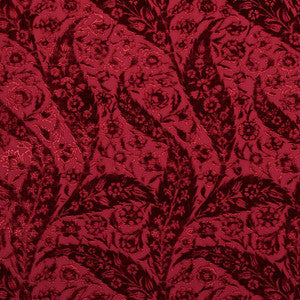 Schumacher Fabric Saz Paisley Silk Velvet Burgundy 80782